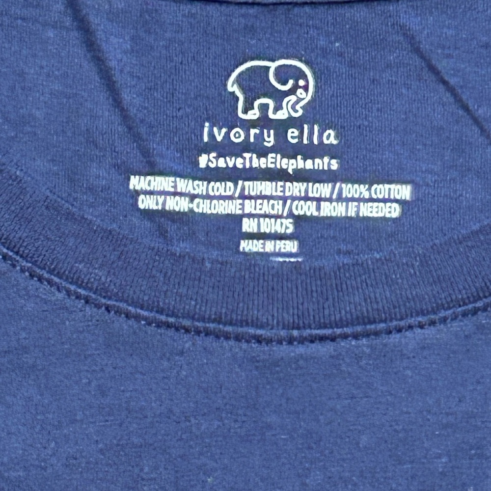 Ladies Ivory Ella navy blue Short sleeved T shirt size medium. - Picture 5 of 9